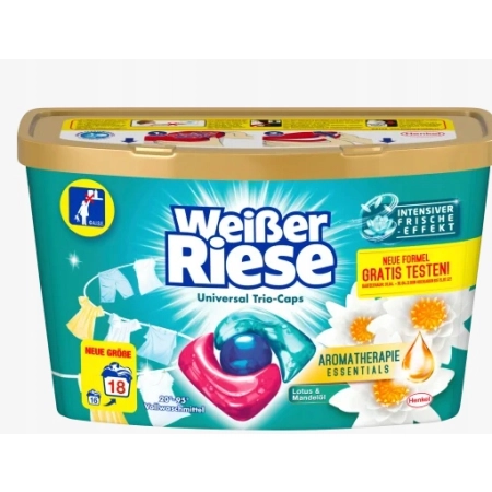 Weisser Riese Universal Trio-Caps Kapsułki do Prania Lotos 18 sztuk